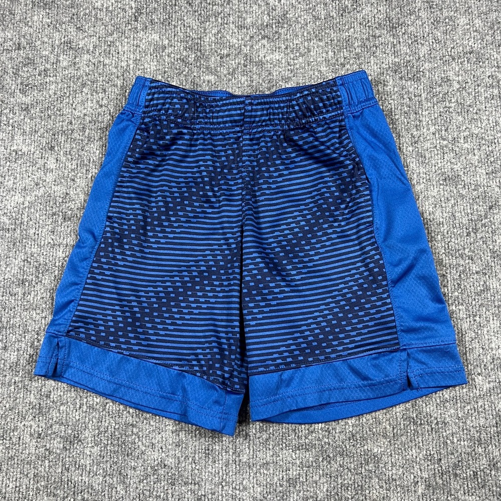 All in Motion Basketball Shorts Boys Small Royal Blue Pixelated Print Athleisure